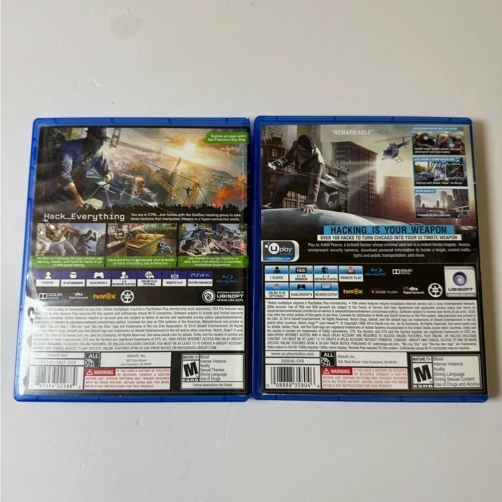 Watch Dogs & Watch Dogs 2 PS4 Games